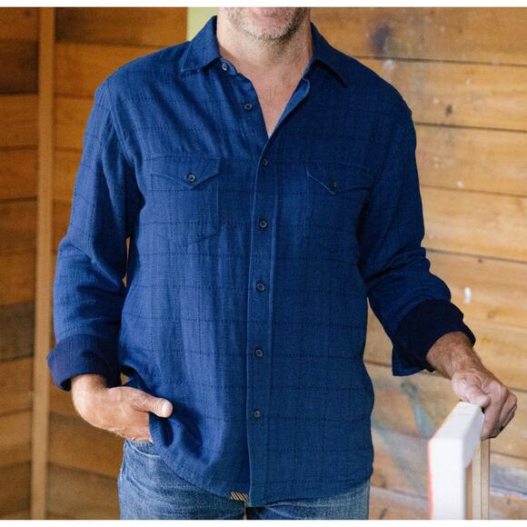Billy Reid Other - Billy Reid Western Shirt Mens Extra Large Blue Button Down Long Sleeve NWT $228